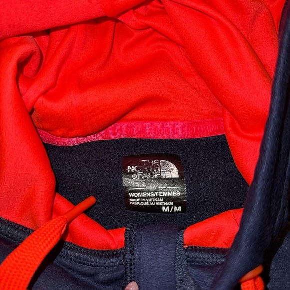 The North Face Blue Neon Orange Athletic Jacket Women’s Medium Hood Full Zip - Picture 8 of 9